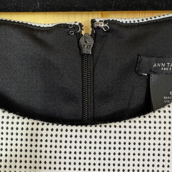 Ann Taylor Factory Dress Sz 6 Career Office Work Wear professional black white - Picture 9 of 13